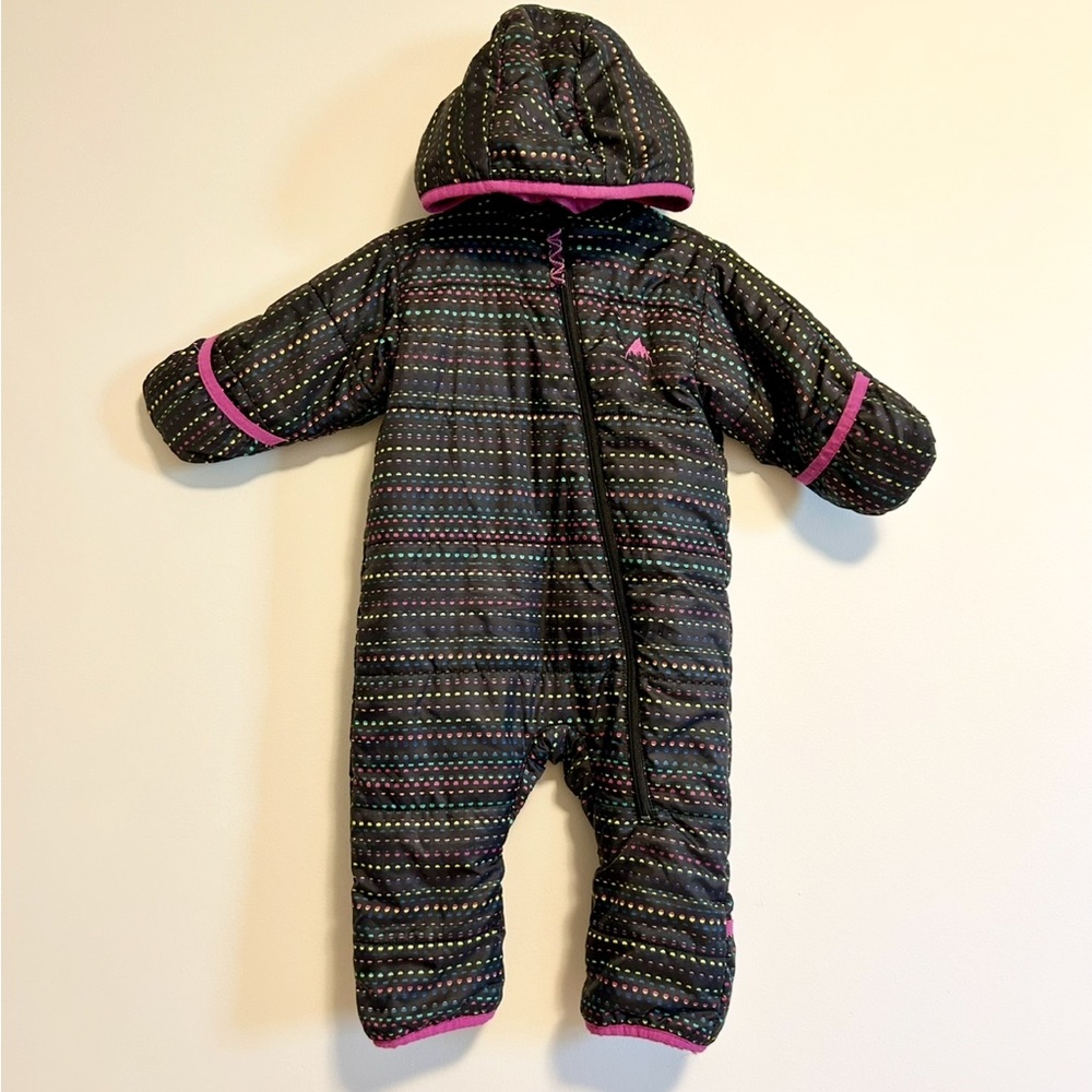 Burton One Piece Snowsuit - Black with Pink Accents 12m